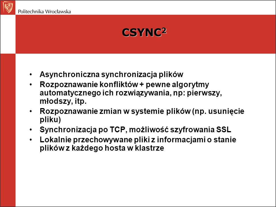 CSYNC2 Asynchroniczna synchronizacja plików