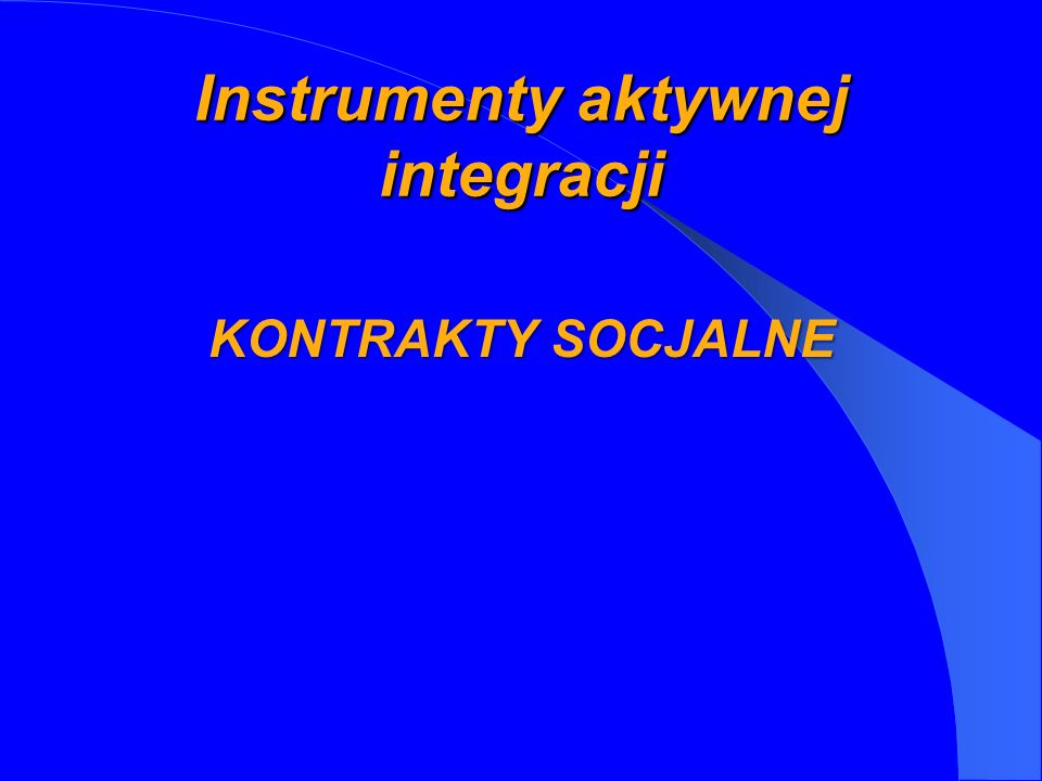 Instrumenty aktywnej integracji
