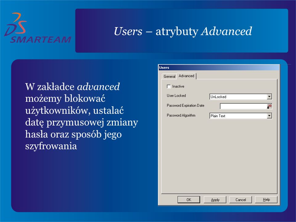 Users – atrybuty Advanced