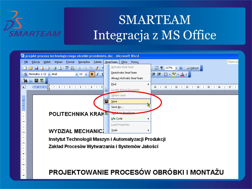 SMARTEAM Integracja z MS Office