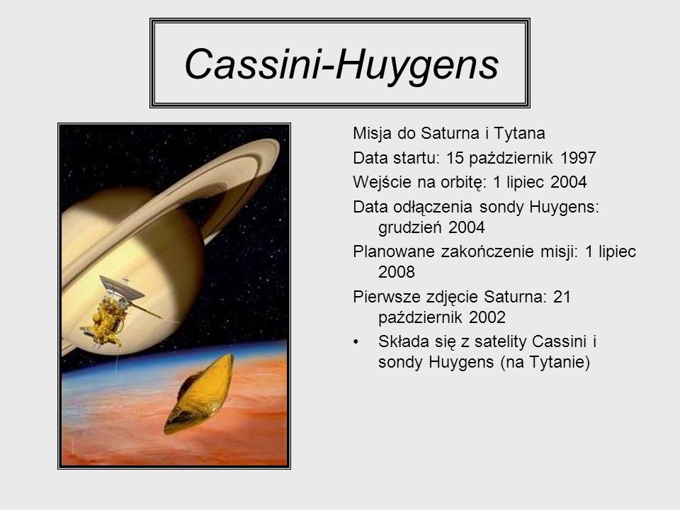 Cassini-Huygens Misja do Saturna i Tytana