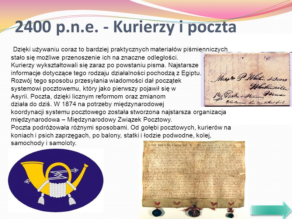 2400 p.n.e. - Kurierzy i poczta