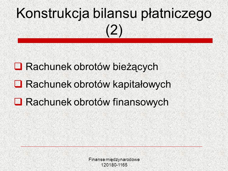 Konstrukcja bilansu płatniczego (2)