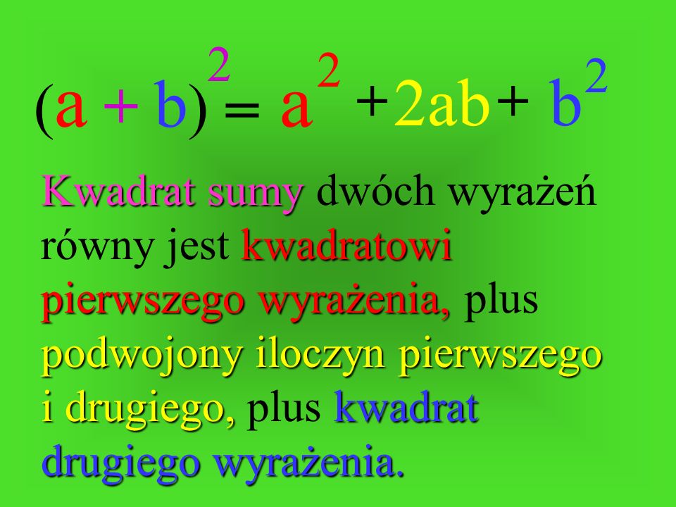 (a + b) 2. a. 2. b. 2. 2ab. + + =