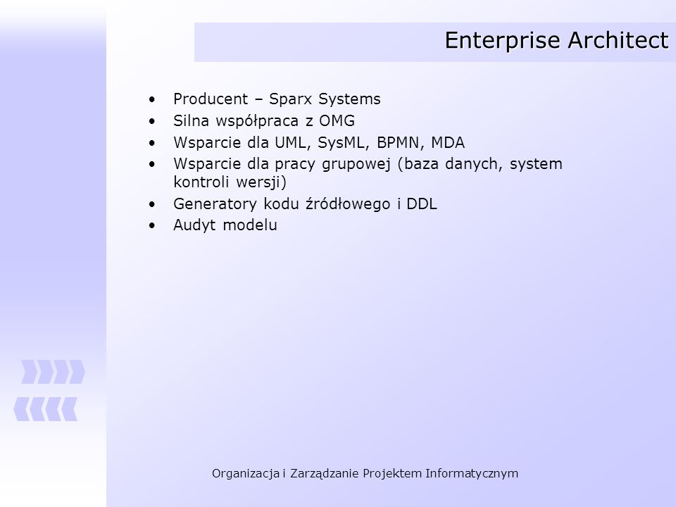 Enterprise Architect Producent – Sparx Systems Silna współpraca z OMG