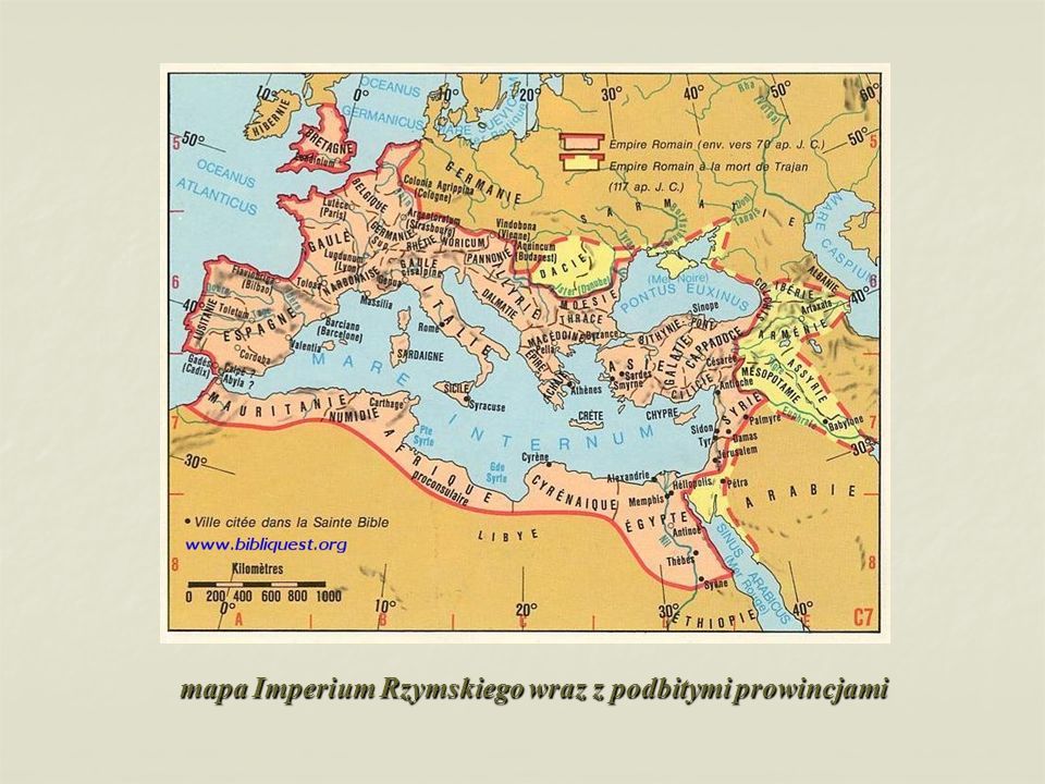 mapa Imperium Rzymskiego wraz z podbitymi prowincjami
