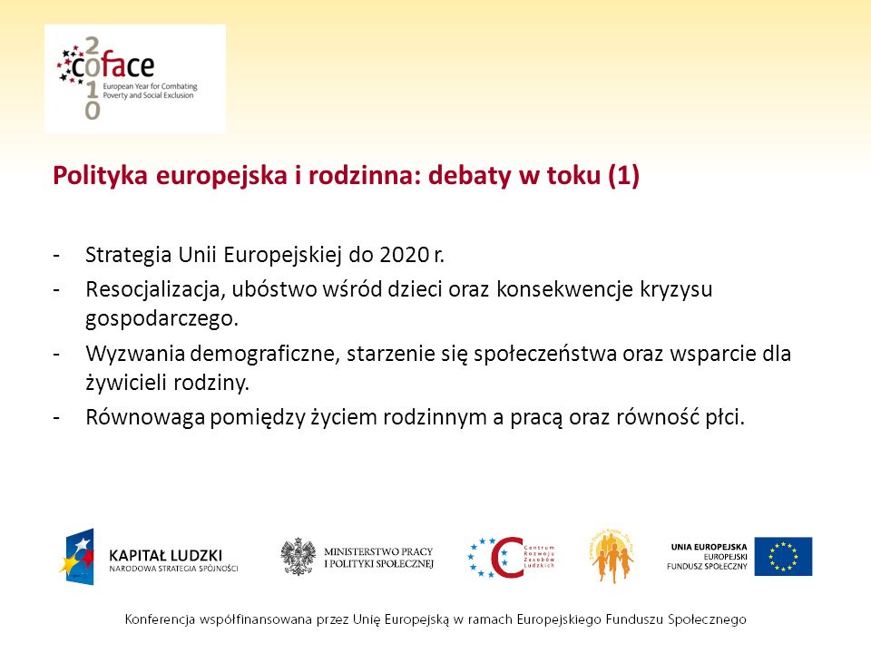 Polityka europejska i rodzinna: debaty w toku (1)