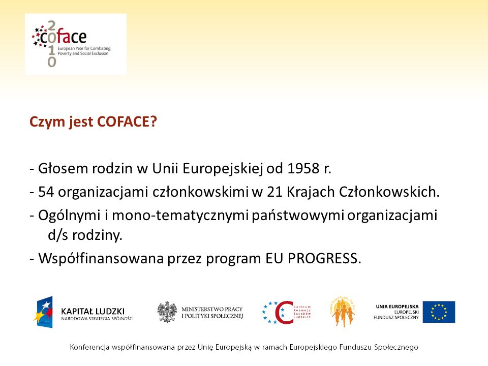 Czym jest COFACE. - Głosem rodzin w Unii Europejskiej od 1958 r