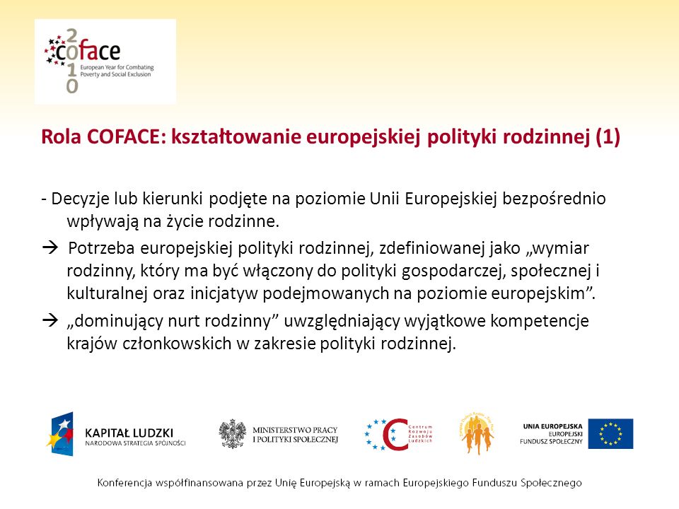 Rola COFACE: kształtowanie europejskiej polityki rodzinnej (1)