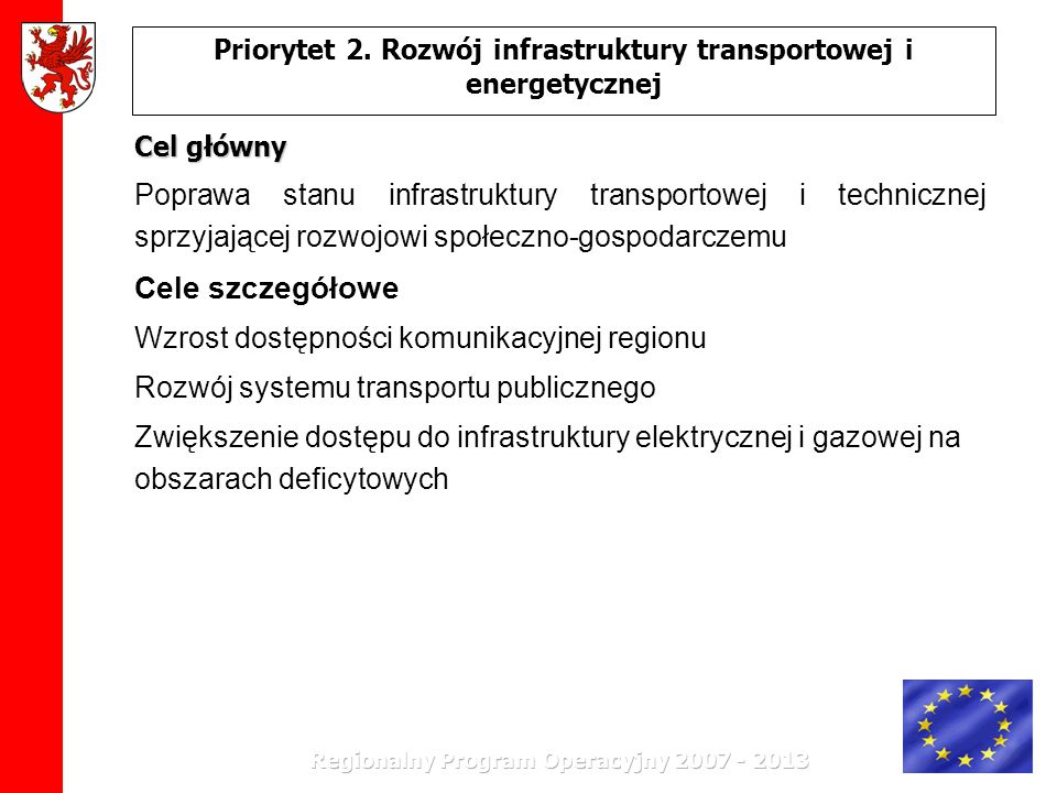 Priorytet 2. Rozwój infrastruktury transportowej i energetycznej