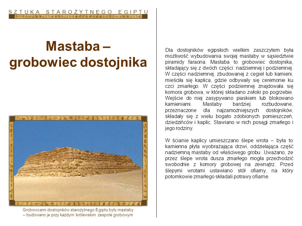 Mastaba – grobowiec dostojnika