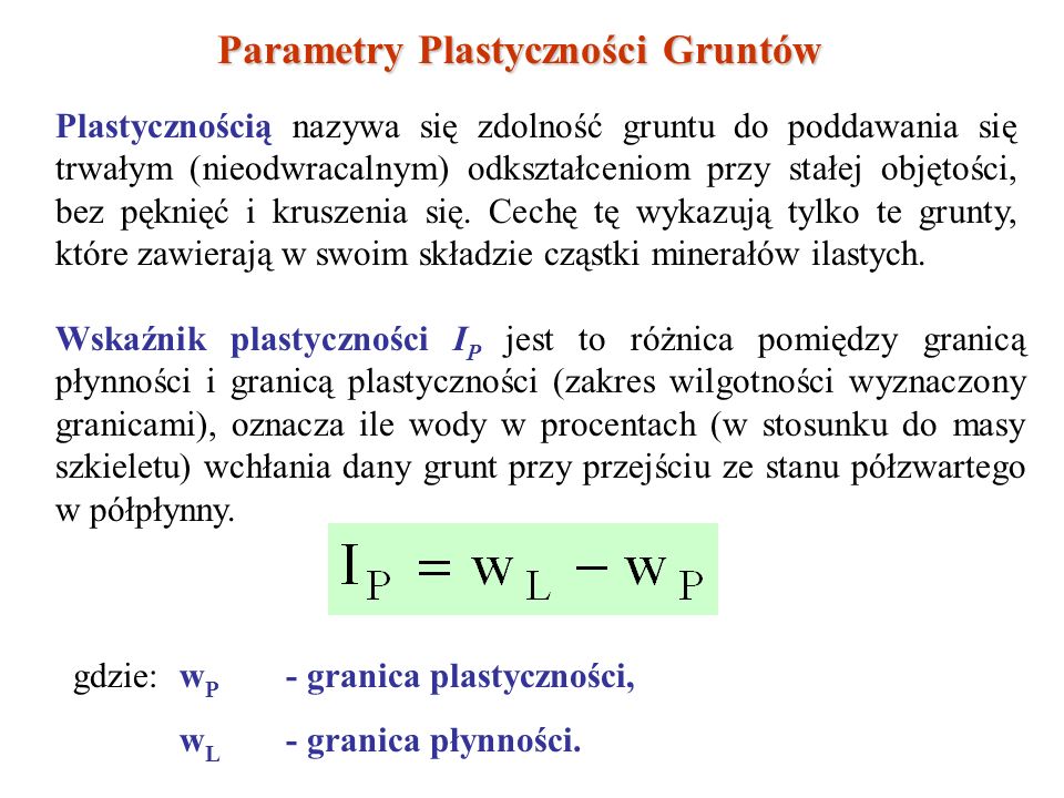 Parametry Plastyczności Gruntów