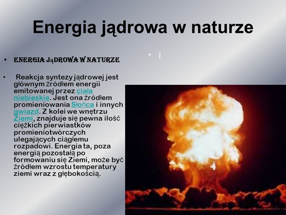 Energia jądrowa w naturze