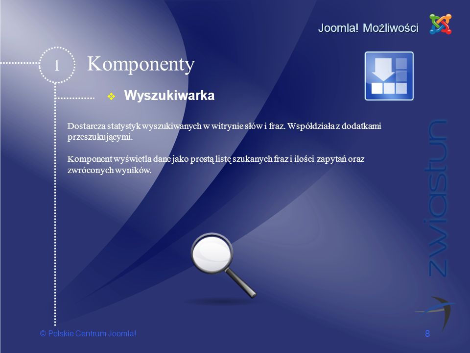 Komponenty 1 Wyszukiwarka Joomla! Możliwości