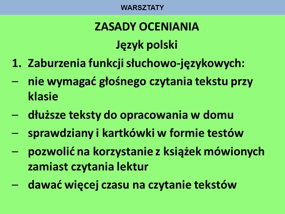 ZASADY OCENIANIA Język polski