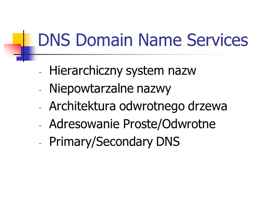 DNS Domain Name Services
