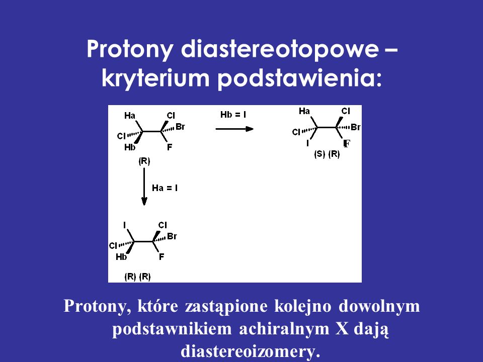 Protony diastereotopowe – kryterium podstawienia: