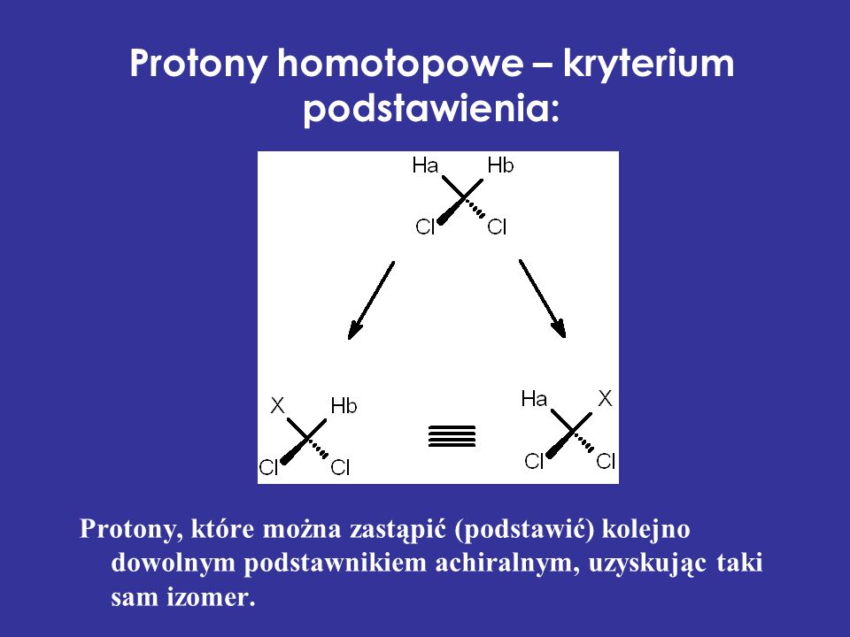 Protony homotopowe – kryterium podstawienia:
