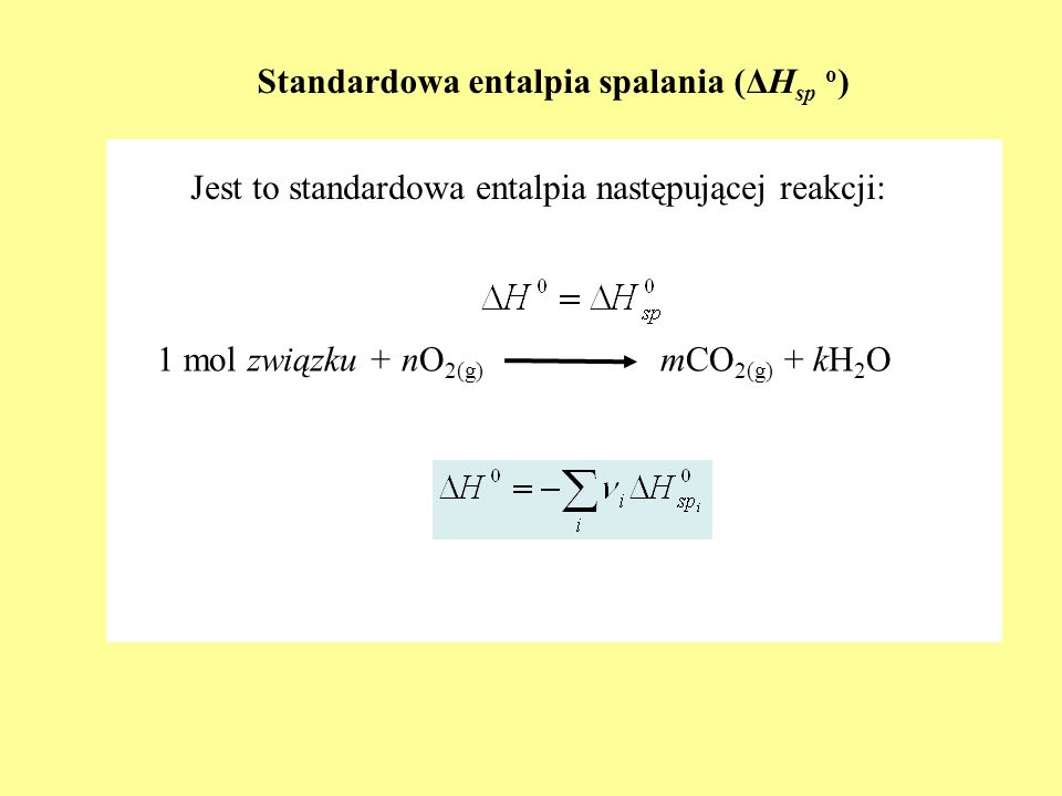 Standardowa entalpia spalania (ΔHsp o)