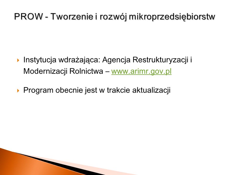 PROW - Tworzenie i rozwój mikroprzedsiębiorstw