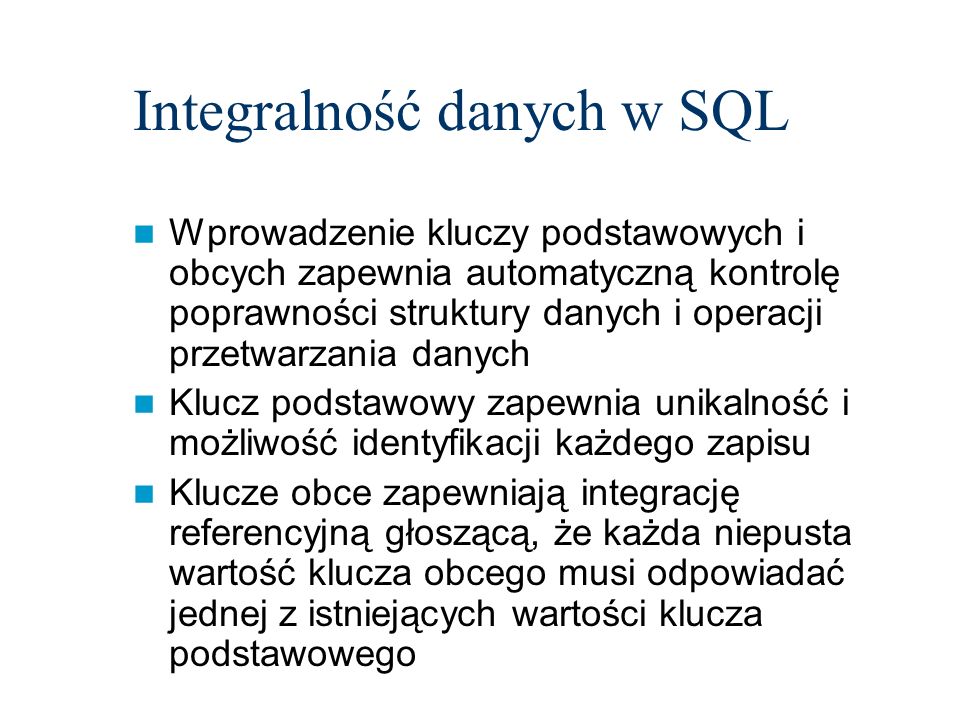 Integralność danych w SQL