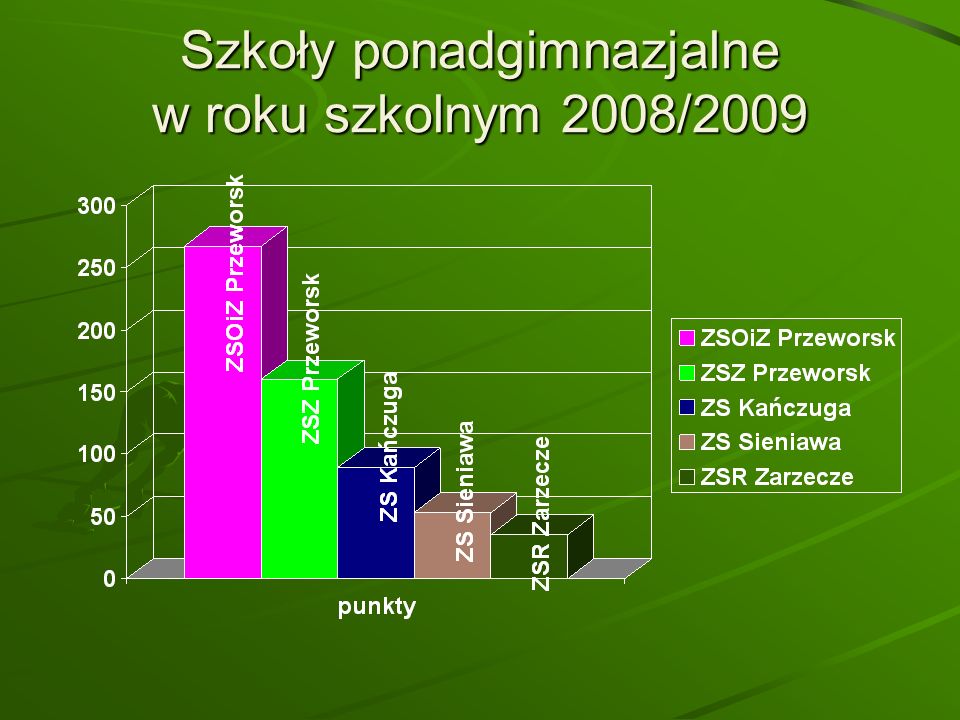 Szkoły ponadgimnazjalne w roku szkolnym 2008/2009