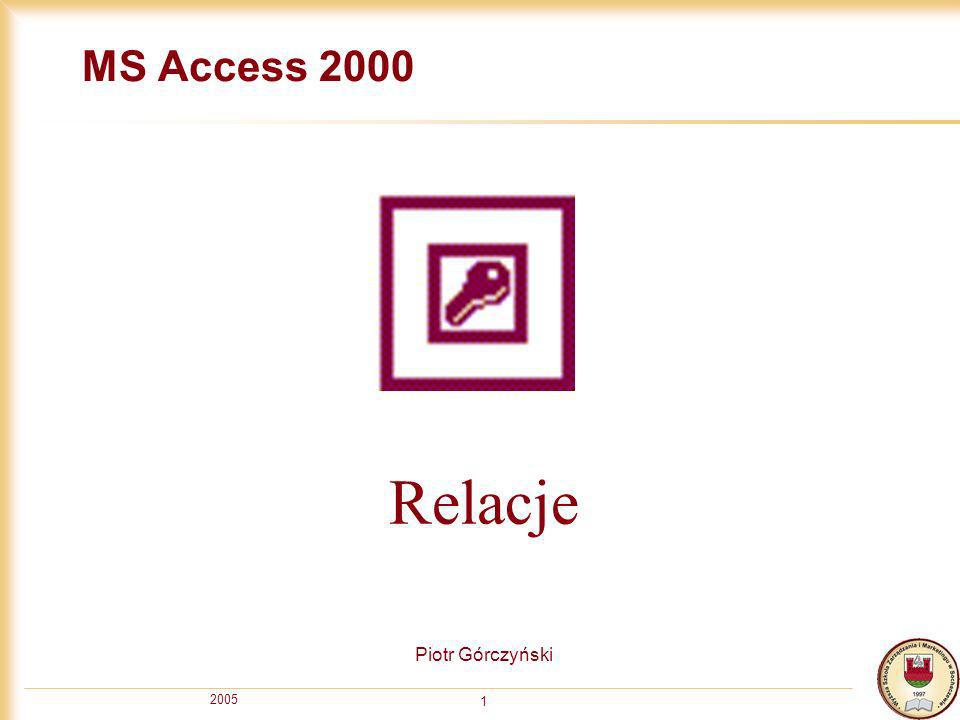 MS Access 2000 Relacje Piotr Górczyński 2005