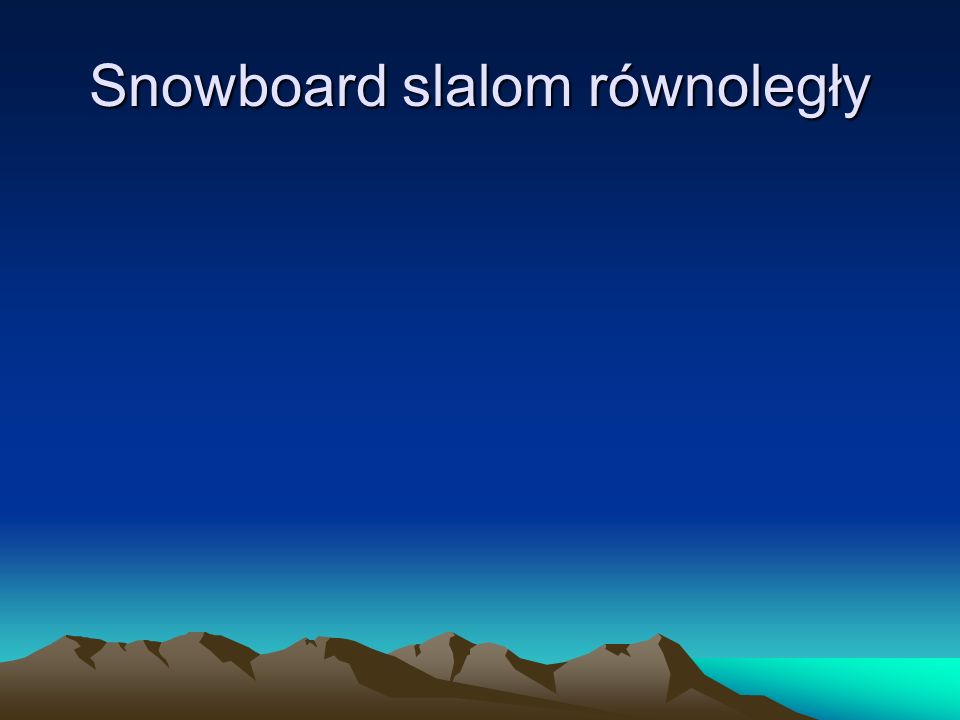 Snowboard slalom równoległy