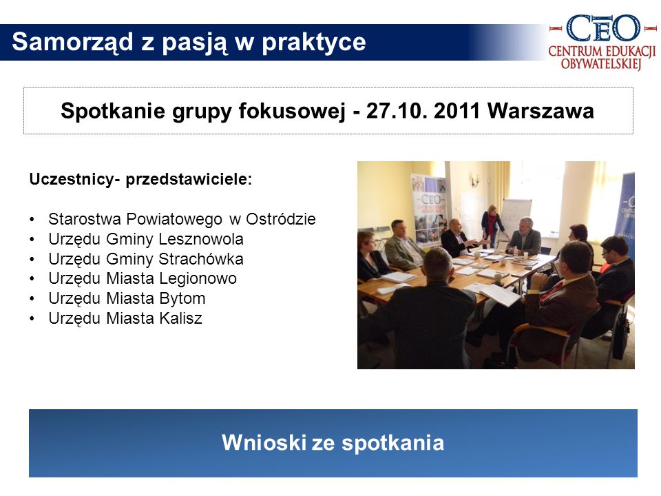 Spotkanie grupy fokusowej Warszawa