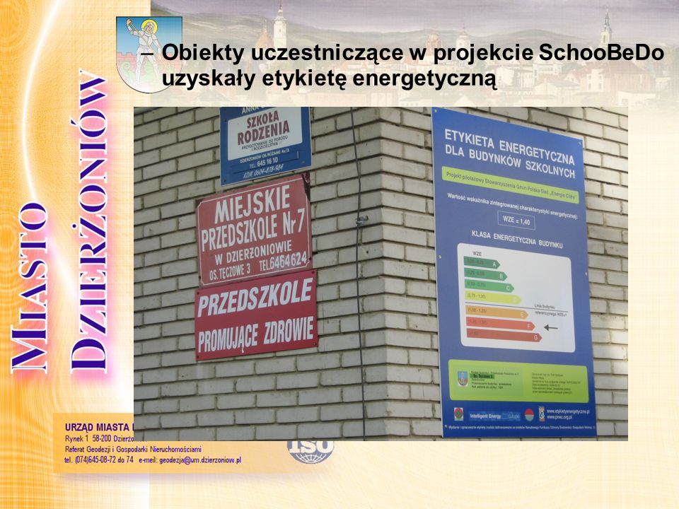 Obiekty uczestniczące w projekcie SchooBeDo uzyskały etykietę energetyczną