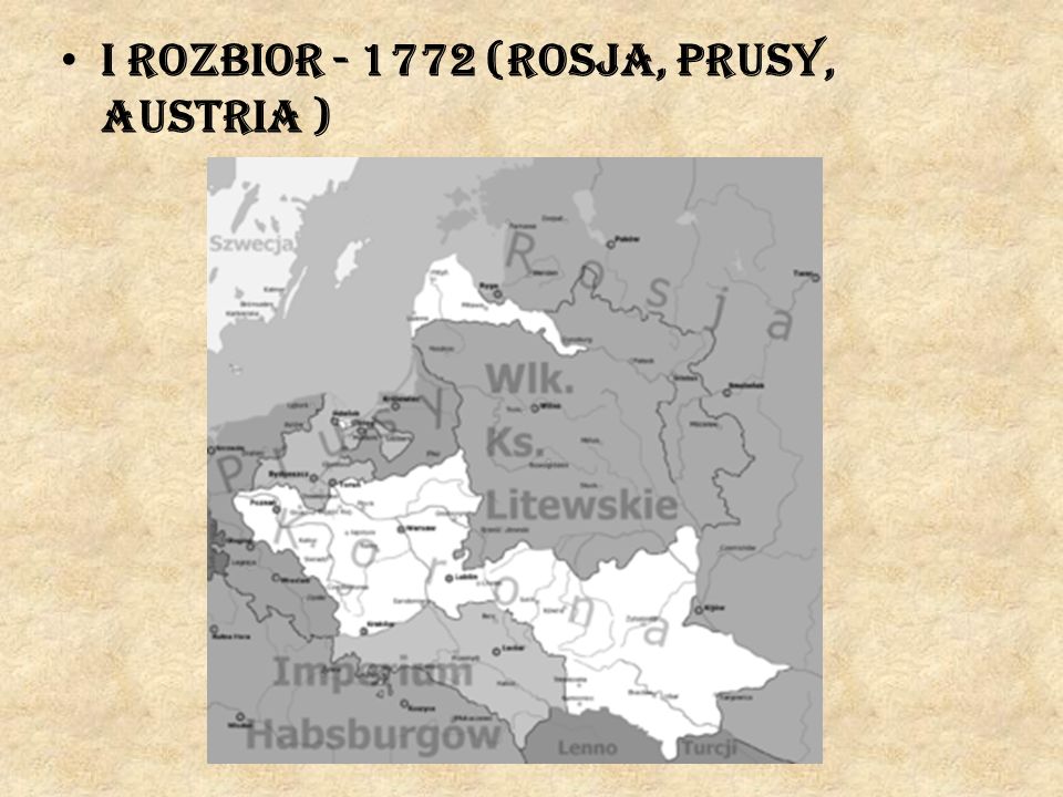 I rozbior (Rosja, Prusy, Austria )