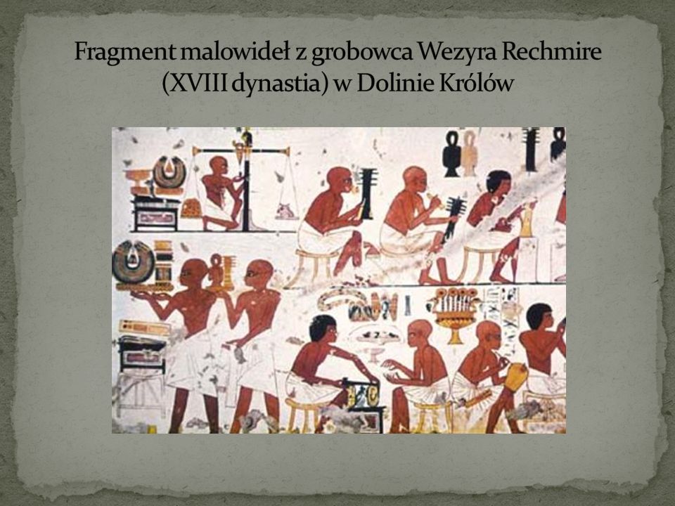 Fragment malowideł z grobowca Wezyra Rechmire (XVIII dynastia) w Dolinie Królów