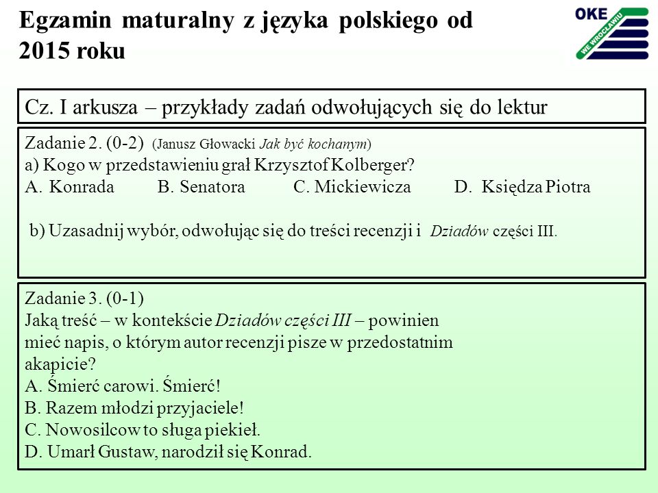 Egzamin maturalny z języka polskiego od 2015 roku