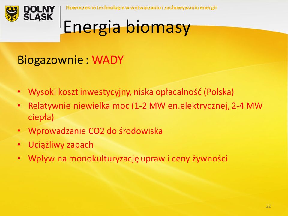 Energia biomasy Biogazownie : WADY