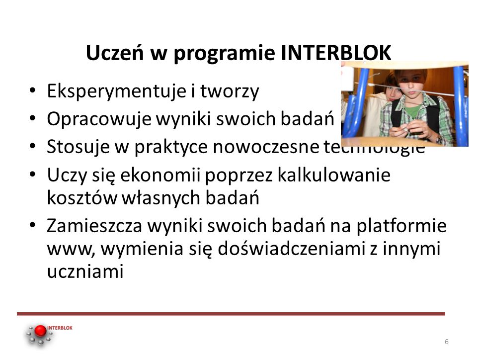 Uczeń w programie INTERBLOK