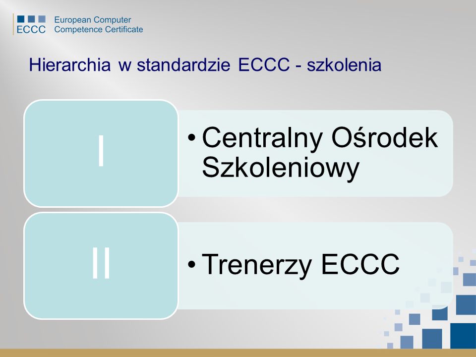 Hierarchia w standardzie ECCC - szkolenia