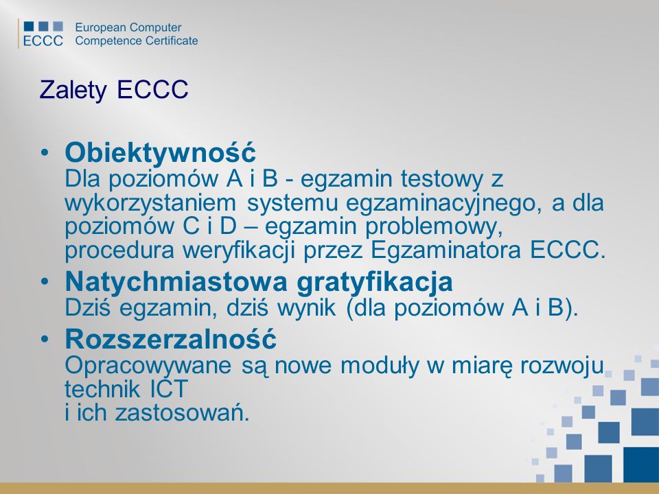 Zalety ECCC