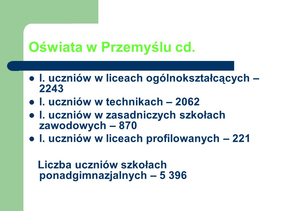 Oświata w Przemyślu cd. l. uczniów w liceach ogólnokształcących – 2243