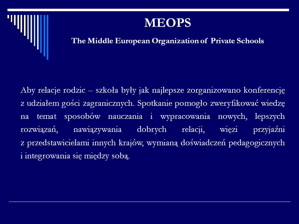 The Middle European Organization of Private Schools