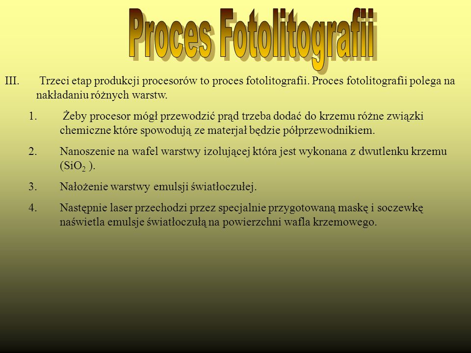 Proces Fotolitografii