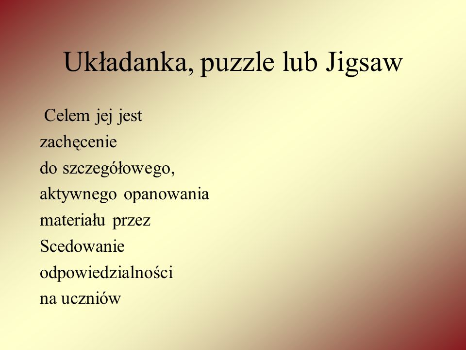 Układanka, puzzle lub Jigsaw