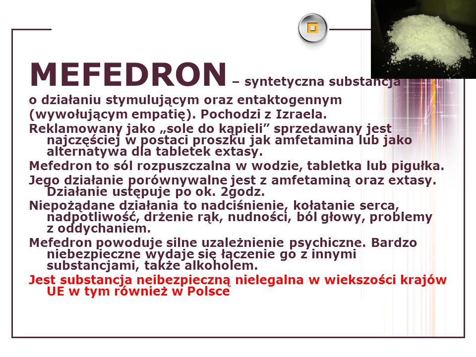 MEFEDRON – syntetyczna substancja