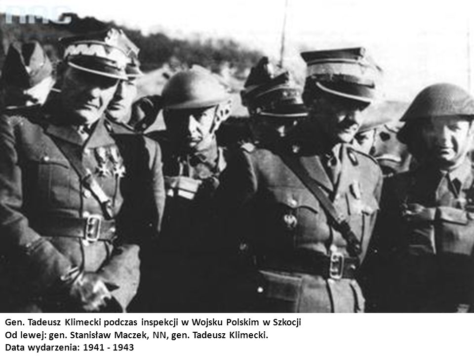 Gen. Tadeusz Klimecki podczas inspekcji w Wojsku Polskim w Szkocji