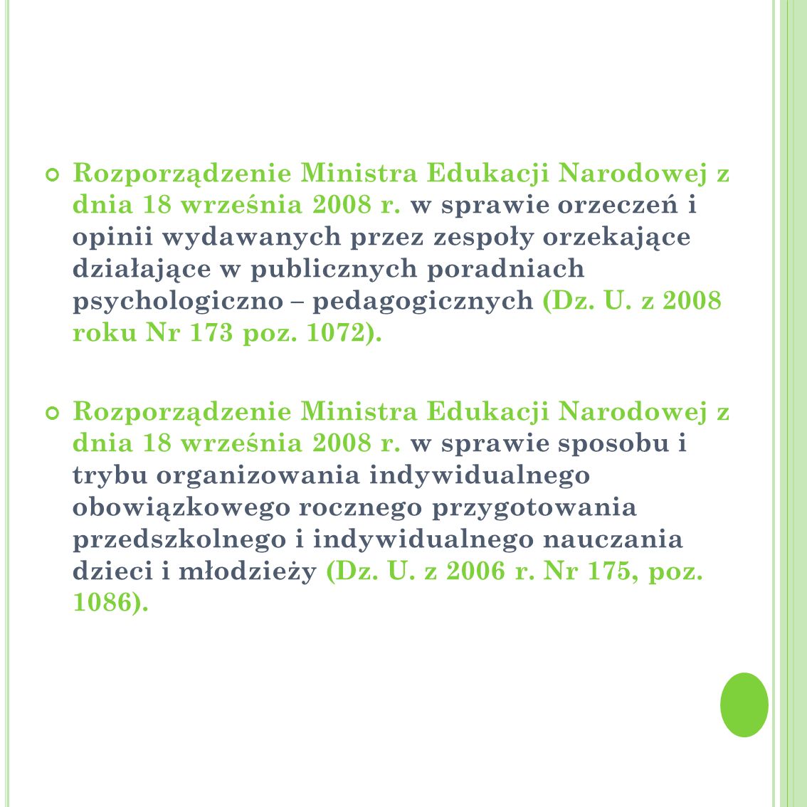 Rozporządzenie Ministra Edukacji Narodowej z dnia 18 września 2008 r