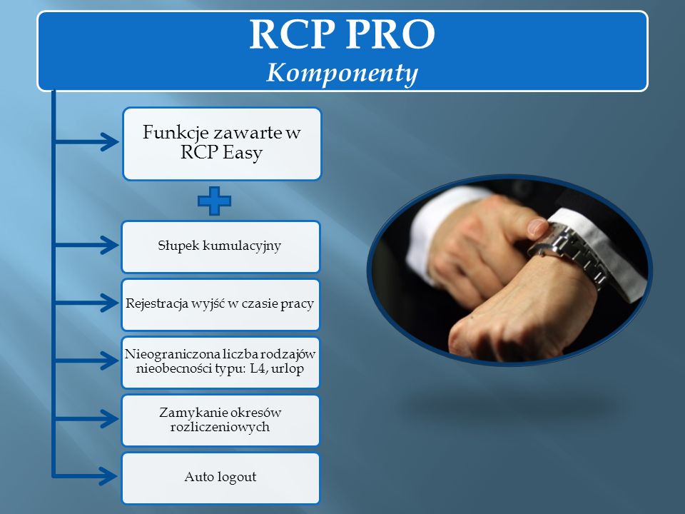 RCP PRO Komponenty Funkcje zawarte w RCP Easy Słupek kumulacyjny