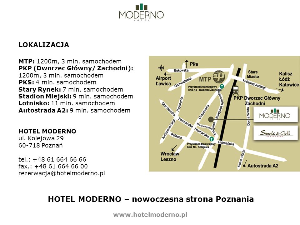 HOTEL MODERNO – nowoczesna strona Poznania