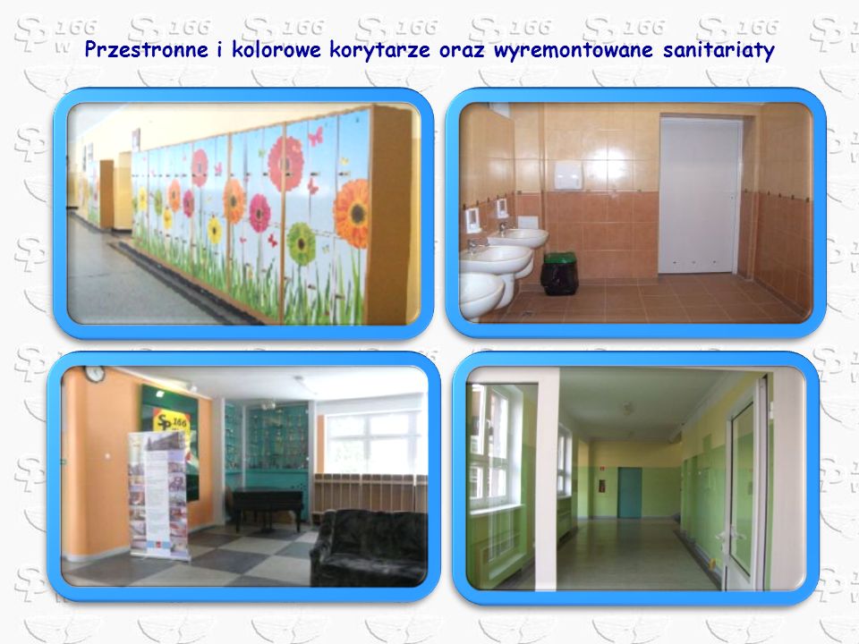 Przestronne i kolorowe korytarze oraz wyremontowane sanitariaty