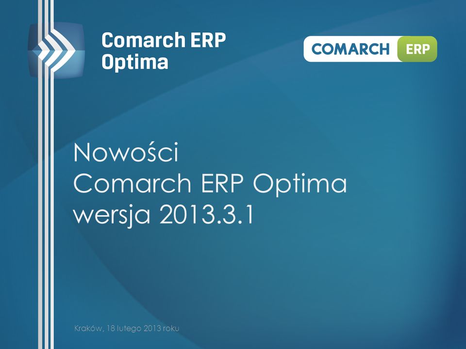 Nowości Comarch ERP Optima wersja