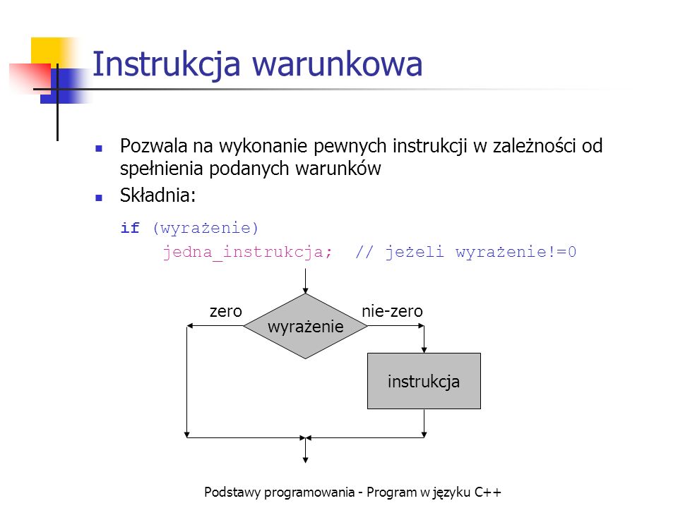 Podstawy programowania - Program w języku C++