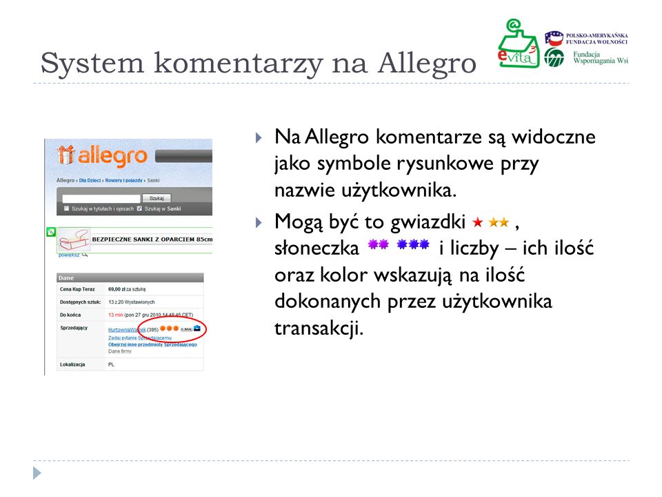 System komentarzy na Allegro